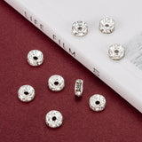 200pcs Clear White Rhinestone Rondelle Spacer Beads, 8mm, 200pc/Set