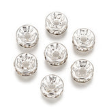 200pcs Clear White Rhinestone Rondelle Spacer Beads, 8mm, 200pc/Set