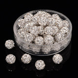 Polymer Clay Rhinestone Beads, Pave Disco Ball Beads, Grade A, Round, PP9, Crystal, PP9(1.5~1.6mm), 6mm, Hole: 1.2mm, 100pc/Set