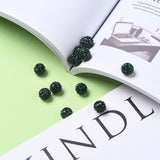 Pave Disco Ball Beads, Polymer Clay Rhinestone Beads, Round, Emerald, PP13(1.9~2mm), 6 Rows Rhinestone, 10mm, Hole: 1.5mm, 100pc/Set