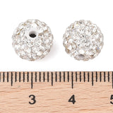 Polymer Clay Rhinestone Beads, Grade A, Round Pave Disco Ball Beads, Crystal, PP12(1.8~1.9mm), 10mm, Hole: 1.5mm, 50pc/Set