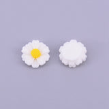 Resin Cabochons, DIY Accessories, Daisy Flower, White, 10x4mm, 10pc/Set