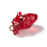 Transparent Resin Pendants, Anatomical Heart Charms, with Golden Plated Iron Loops, Dark Red, 20.5~21.5x11.5x11mm, Hole: 2mm, 20pc/Set