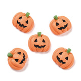 Pumpkin Opaque Resin Cabochons, for Halloween, Orange, 18x20x8mm, 50pc/Set