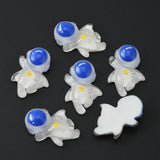 Space Theme Translucent Resin Cabochons, Spaceman Shape with Star Pattern, Blue, 27.5x20x8mm, 3pc/Set