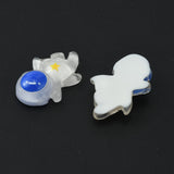 Space Theme Translucent Resin Cabochons, Spaceman Shape with Star Pattern, Blue, 27.5x20x8mm, 3pc/Set