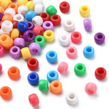 Resin European Beads, Large Hole Barrel Beads, Mixed Color, 8x5~6mm, Hole: 4mm, 100pc/Set