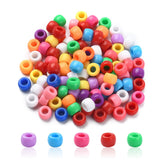 Resin European Beads, Large Hole Barrel Beads, Mixed Color, 8x5~6mm, Hole: 4mm, 100pc/Set