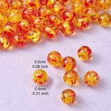 Resin Imitation Amber Beads, Round, Gold, 8mm, Hole: 2mm, 50pc/Set