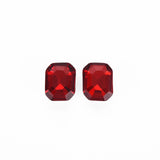 Pointed Back Glass Rhinestone Cabochons, Faceted, Rectangle Octagon, Light Siam, 10x8x3.5mm, 50pc/Set