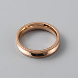 Titanium Steel Grooved Finger Ring Settings, Ring Core Blank, for Inlay Ring Jewelry Making, Rose Gold, US Size 5 3/4(16.3mm), Slot: 2mm