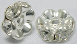 Brass Rhinestone Spacer Beads, Grade A, Rondelle, Silver Color Plated, Clear, Size: about 8mm in diameter, hole:1.5mm, 100pc/Set