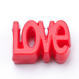 Opaque Acrylic European Beads, Large Hole, Word Love, Mixed Color, 16.5x11.5x7mm, Hole: 5mm, about 600pcs/500g