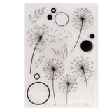 Silicone Stamps, for DIY Scrapbooking, Photo Album Decorative, Cards Making, Stamp Sheets, Dandelion Pattern, 21x15x0.2cm, 10pcs/set