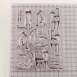 Clear Silicone Stamps, for DIY Scrapbooking, Photo Album Decorative, Cards Making, Stamp Sheets, Cat Pattern, 15x11cm, 10pcs/set