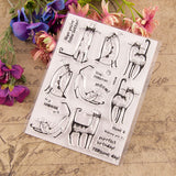 Clear Silicone Stamps, for DIY Scrapbooking, Photo Album Decorative, Cards Making, Stamp Sheets, Cat Pattern, 15x11cm, 10pcs/set