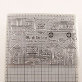 Clear Silicone Stamps, for DIY Scrapbooking, Photo Album Decorative, Cards Making, Stamp Sheets, Vehicle Pattern, 21.5x15.5cm, 10pcs/set