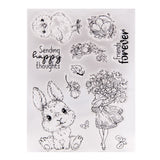 Silicone Stamps, for DIY Scrapbooking, Photo Album Decorative, Cards Making, Stamp Sheets, Easter Theme Pattern, 10.5x14.5x0.2cm, 10pcs/set