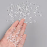 Glass Seed Beads, Transparent, Round, White, 6/0, 4mm, Hole: 1.5mm, about 4500 beads/pound