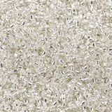 12/0 Glass Seed Beads, Silver Lined Round Hole, Round, White, 2mm, Hole: 1mm, about 30000 beads/pound