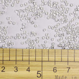 12/0 Glass Seed Beads, Silver Lined Round Hole, Round, White, 2mm, Hole: 1mm, about 30000 beads/pound