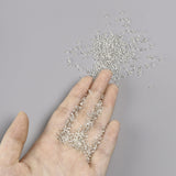 12/0 Glass Seed Beads, Silver Lined Round Hole, Round, White, 2mm, Hole: 1mm, about 30000 beads/pound