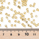 8/0 Glass Seed Beads, Silver Lined Round Hole, Round, Pale Goldenrod, 3mm, Hole: 1mm, about 10000 beads/pound