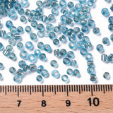 8/0 Glass Seed Beads, Silver Lined Round Hole, Round, Pale Turquoise, 3mm, Hole: 1mm, about 10000 beads/pound