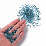 8/0 Glass Seed Beads, Silver Lined Round Hole, Round, Pale Turquoise, 3mm, Hole: 1mm, about 10000 beads/pound