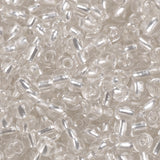 6/0 Glass Seed Beads, Silver Lined Round Hole, Round, White, 4mm, Hole: 1.5mm, about 6639 pcs/pound