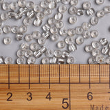 6/0 Glass Seed Beads, Silver Lined Round Hole, Round, White, 4mm, Hole: 1.5mm, about 6639 pcs/pound