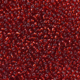 6/0 Glass Seed Beads, Silver Lined Round Hole, Round, Red, 4mm, Hole: 1.5mm, about 6639 pcs/pound