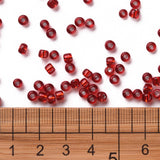 6/0 Glass Seed Beads, Silver Lined Round Hole, Round, Red, 4mm, Hole: 1.5mm, about 6639 pcs/pound