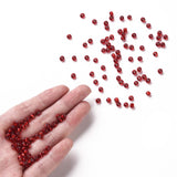 6/0 Glass Seed Beads, Silver Lined Round Hole, Round, Red, 4mm, Hole: 1.5mm, about 6639 pcs/pound