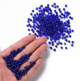 6/0 Glass Seed Beads, Silver Lined Round Hole, Round, Blue, 4mm, Hole: 1.5mm, about 6639 pcs/pound