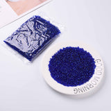 6/0 Glass Seed Beads, Silver Lined Round Hole, Round, Blue, 4mm, Hole: 1.5mm, about 6639 pcs/pound