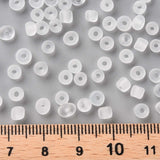 Glass Seed Beads, Frosted Colors, Round, White, 4mm, Hole: 1~1.5mm, about 4500pcs/pound