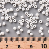 Glass Seed Beads, Opaque Colours Seed, Small Craft Beads for DIY Jewelry Making, Round, White, 2mm, Hole:1mm, about 30000pcs/pound