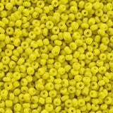 Glass Seed Beads, Opaque Colours Seed, Small Craft Beads for DIY Jewelry Making, Round, Yellow, 2mm, Hole:1mm, about 30000pcs/pound