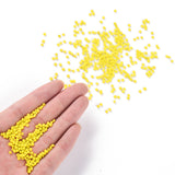 Glass Seed Beads, Opaque Colours Seed, Small Craft Beads for DIY Jewelry Making, Round, Yellow, 2mm, Hole:1mm, about 30000pcs/pound