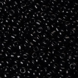 Glass Seed Beads, Opaque Colours Seed, Small Craft Beads for DIY Jewelry Making, Round, Black, 3mm, Hole:1mm, about 10000pcs/pound