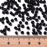 Glass Seed Beads, Opaque Colours Seed, Small Craft Beads for DIY Jewelry Making, Round, Black, 3mm, Hole:1mm, about 10000pcs/pound