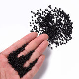 Glass Seed Beads, Opaque Colours Seed, Small Craft Beads for DIY Jewelry Making, Round, Black, 3mm, Hole:1mm, about 10000pcs/pound