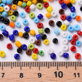 Glass Seed Beads, Opaque Colours Seed, Small Craft Beads for DIY Jewelry Making, Round, Mixed Color, 3mm, Hole:1mm, about 10000pcs/pound