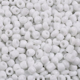 Glass Seed Beads, Opaque Colours Seed, Small Craft Beads for DIY Jewelry Making, Round, White, 4mm, Hole:1.5mm, about 4500pcs/pound