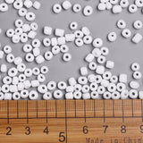 Glass Seed Beads, Opaque Colours Seed, Small Craft Beads for DIY Jewelry Making, Round, White, 4mm, Hole:1.5mm, about 4500pcs/pound