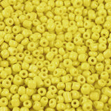 Glass Seed Beads, Opaque Colours Seed, Small Craft Beads for DIY Jewelry Making, Round, Yellow, 4mm, Hole:1.5mm, about 4500pcs/pound