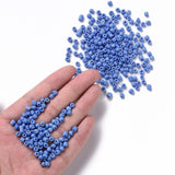 Glass Seed Beads, Opaque Colours Seed, Small Craft Beads for DIY Jewelry Making, Round, Cornflower Blue, 4mm, Hole:1.5mm, about 4500pcs/pound