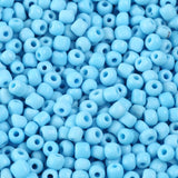 Glass Seed Beads, Opaque Colours Seed, Small Craft Beads for DIY Jewelry Making, Round, Light Sky Blue, 4mm, Hole:1.5mm, about 4500pcs/pound