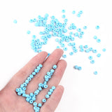 Glass Seed Beads, Opaque Colours Seed, Small Craft Beads for DIY Jewelry Making, Round, Light Sky Blue, 4mm, Hole:1.5mm, about 4500pcs/pound